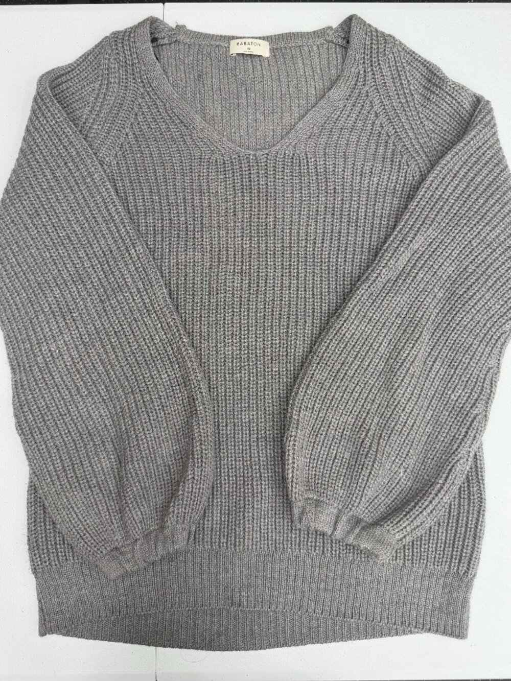 Aritzia Grey Chunky Knit Pullover